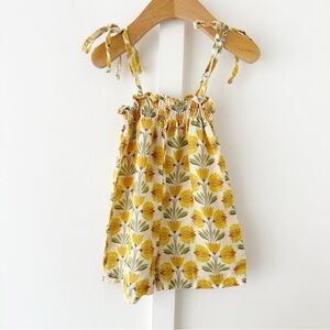 BABE & TESS yellow floral linen romper